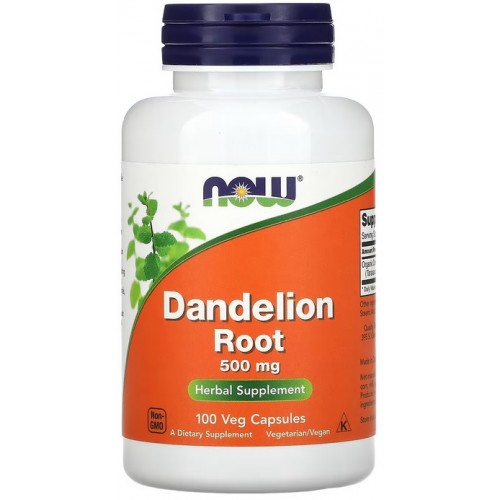 NOW Foods Dandelion Root, Rădacină de Păpădie 500mg - 100 Capsule vegetale