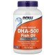 NOW Foods, DHA 500mg (Omega-3) - 180 Softgels NOW Foods, DHA 500mg, Omega-3 pentru pentru susținerea sănătății cardiovasculare și a funcției cognitive