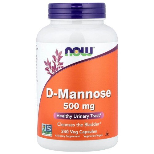 NOW Foods, D-Mannose 500mg - 240 Capsule vegetale NOW Foods, D-Mannose 500mg, pentru pentru susținerea sănătății tractului urinar