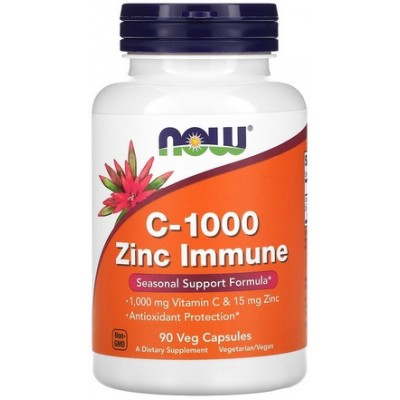 Now Foods Vitamina C-1000 Zinc Immune - 90 Capsule vegetale