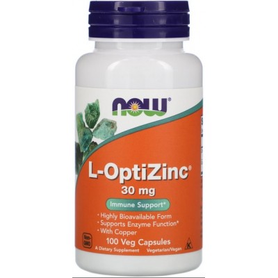 NOW Foods, Foods L-OptiZinc 30 mg - 100 Capsule vegetale