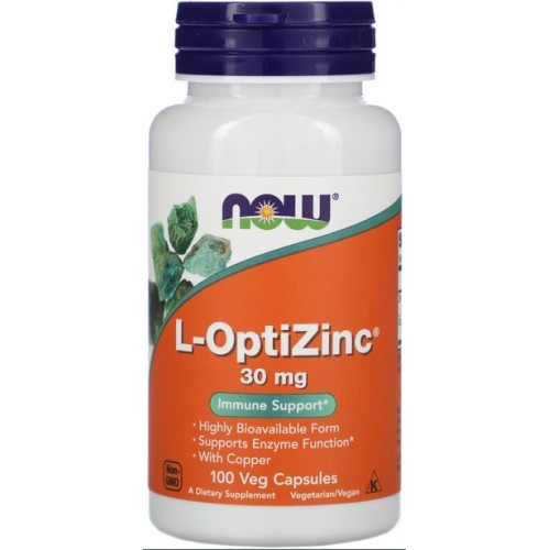 Now Foods L-OptiZinc 30 mg - 100 Capsule vegetale