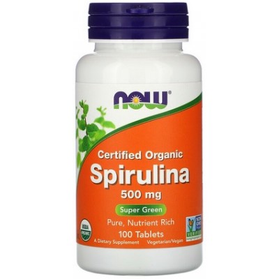 NOW Spirulina Organica Non-GMO 500mg - 100 Tablete