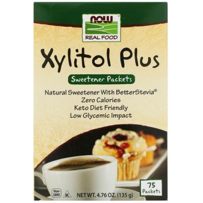 NOW Xylitol Plus - 75 Pachetele (135g)