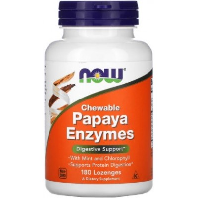 NOW Papaya Enzymes - 180 Tablete masticabile