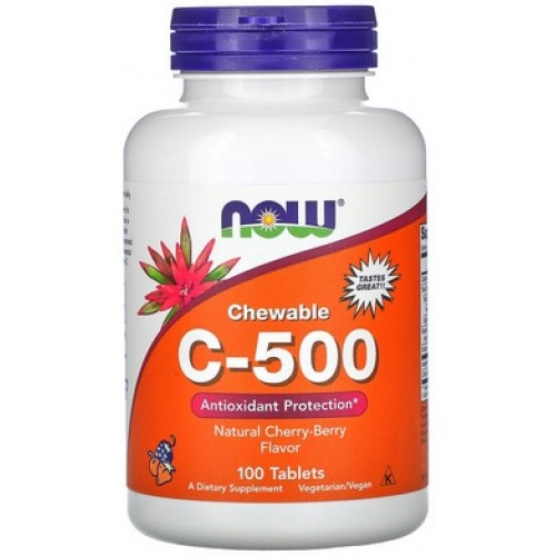 NOW Vitamina C-500 - 100 Tablete masticabile