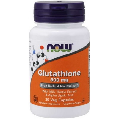 NOW Foods, Glutation 500mg cu Silimarina si Acid Alfa Lipoic - 30 Capsule vegetale