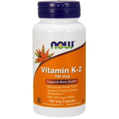 NOW Foods, Vitamina K-2 MK-4 100mcg - 100 Capsule vegetale