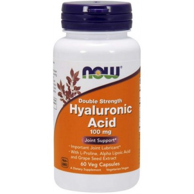 NOW Foods, Acid Hialuronic FORTE 100mg - 60 Capsule vegetale