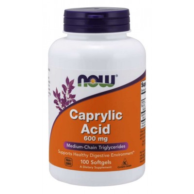 NOW Acid Caprilic 600mg - 100 Softgels