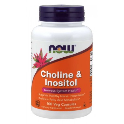 NOW Choline & Inositol - 100 Capsule Vegetariene