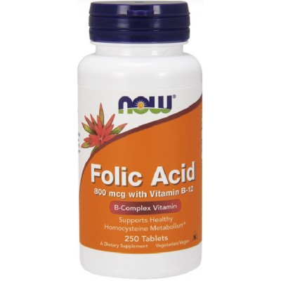NOW Acid Folic  800mcg - 250 Tablete