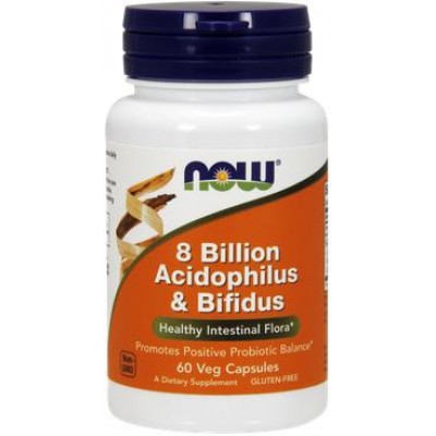 NOW PROBIOTIC Acidophilus & Bifidus 8 Billion  - 60 Capsule vegetale