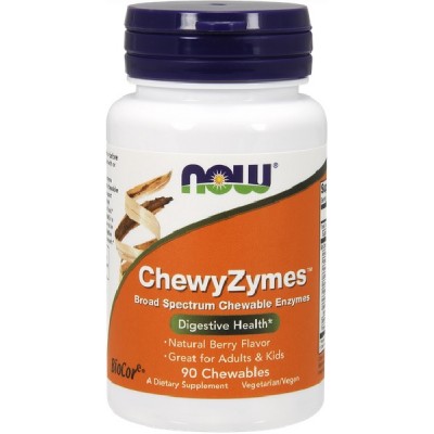 NOW Foods, ChewyZymes Enzime Digestive - 90 Tablete masticabile