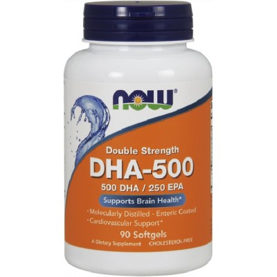 Now Foods DHA-500mg (Omega-3), Suport cognitiv - 90 Softgels