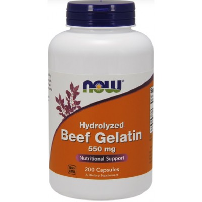 NOW Gelatina Hidrolizata din Vita - 200 Capsule