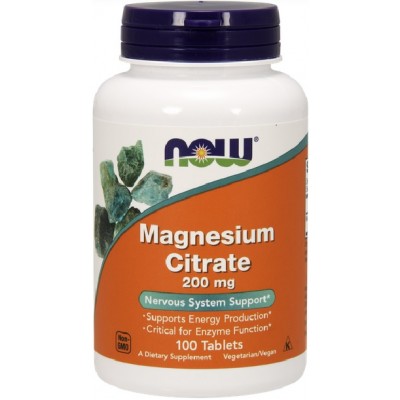 NOW Magneziu Citrat 200mg - 100 Tablete