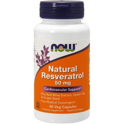 NOW Foods, Natural Resveratrol 50mg - 60 Capsule vegetale