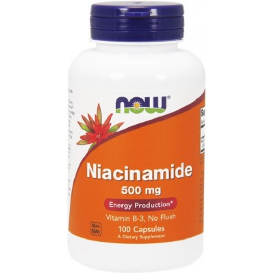 NOW Foods, Vitamina B-3 (Niacinamida) 500mg- 100 Capsule vegetale