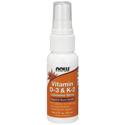 NOW Vitamina D-3 & K-2 Spray lipozomal - 59ml