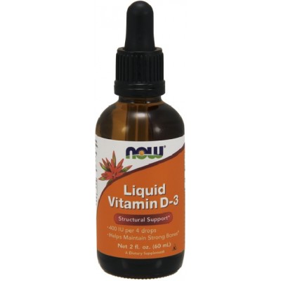 NOW Foods, Vitamina D-3 Lichida 100 IU/picatura - 59ml