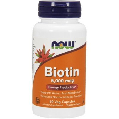 NOW Foods, Biotina (Vitamina H) 5000mcg - 60 Capsule vegetale