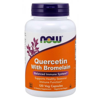 NOW Quercetin cu Bromelaina - 120 Capsule Vegetariene