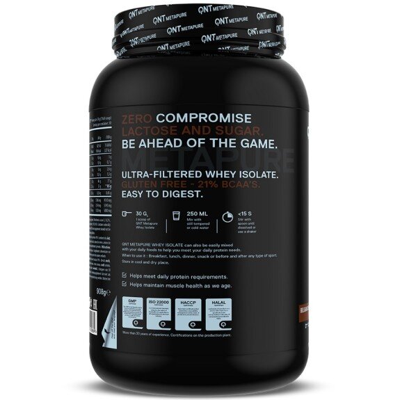QNT Sport, METAPURE ZERO Isolate Whey Protein - 908g 