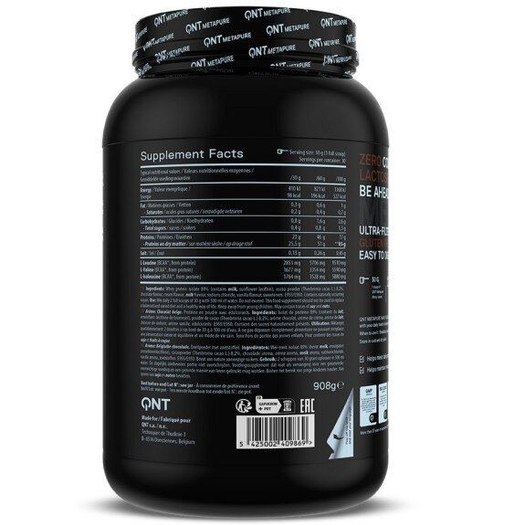 QNT Sport, METAPURE ZERO Isolate Whey Protein - 908g 