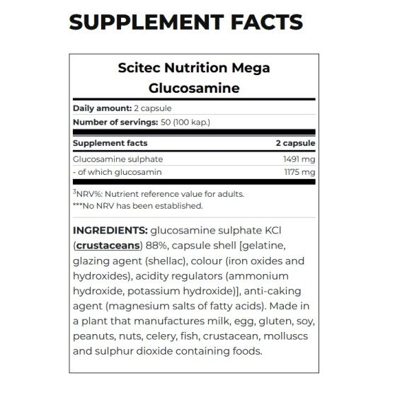 Mega Glucosamine 1175mg, Scitec - 100 Capsule
