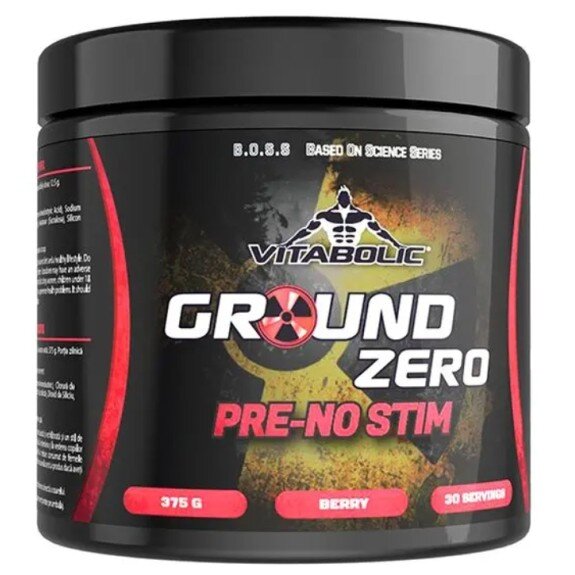Ground Zero Pre-No Stim, Pre-Workout (fara cofeina) - 375g, Vitabolic - 375g Ground Zero Pre-No Stim, Pre-Workout (fara cofeina) - 375g, Vitabolic - 375g