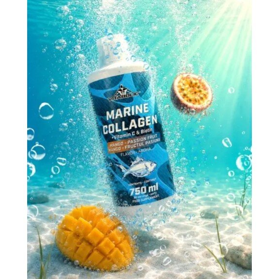 Marine Collagen + Vitamin C & Biotin, Vitabolic - 750ml Marine Collagen + Vitamin C & Biotin, Vitabolic - 750ml