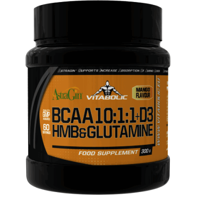 BCAA 10:1:1 cu HMB, glutamină și vitamina D3 – 300 g BCAA 10:1:1 cu HMB, glutamină și vitamina D3 – 300 g