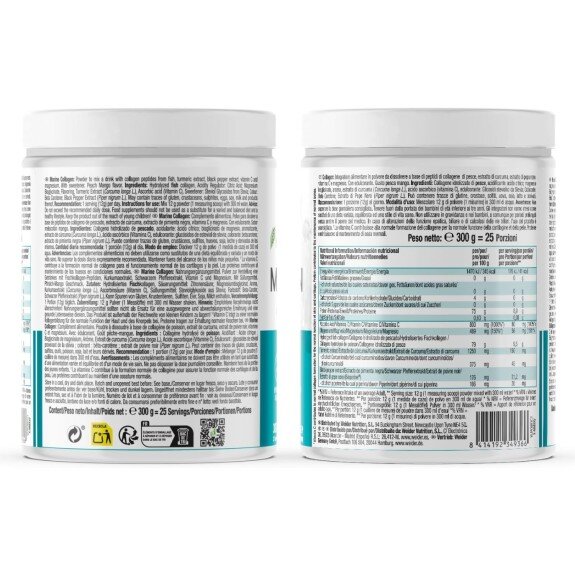 Marine Collagen Peptides, Weider - 300g Mango-Peach