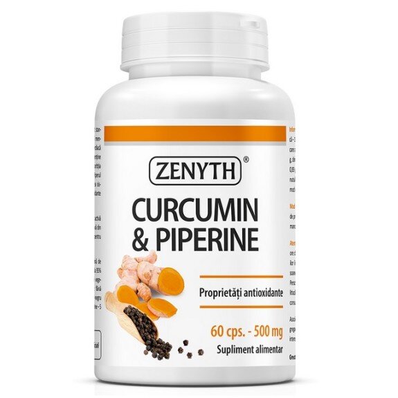 Zenyth, Pachet Promo: Curcumin & Piperine 500mg - 60 Capsule + 30 Capsule