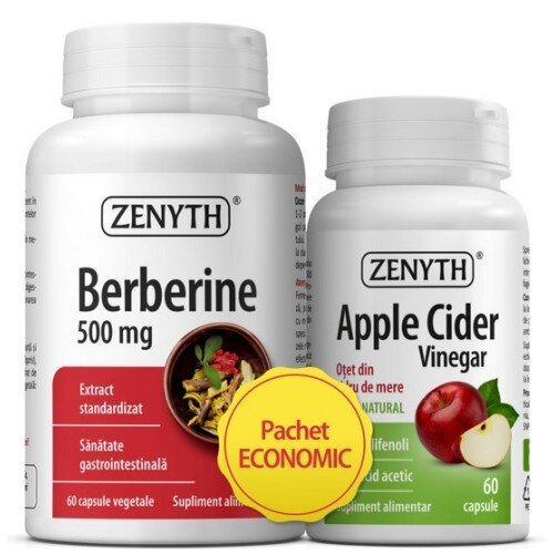 Pachet Promo: Berberine 500mg & Apple Cider Vinegar - 60 + 60 Capsule vegetale