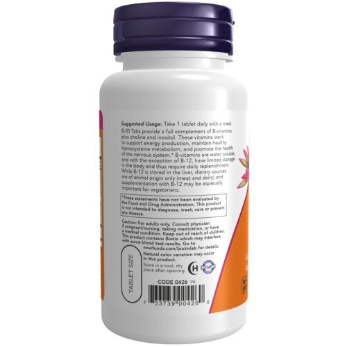 B-50 Complex – 100 Tablete – NOW Foods NOW Foods, B-50 Complex – 100 Tablete