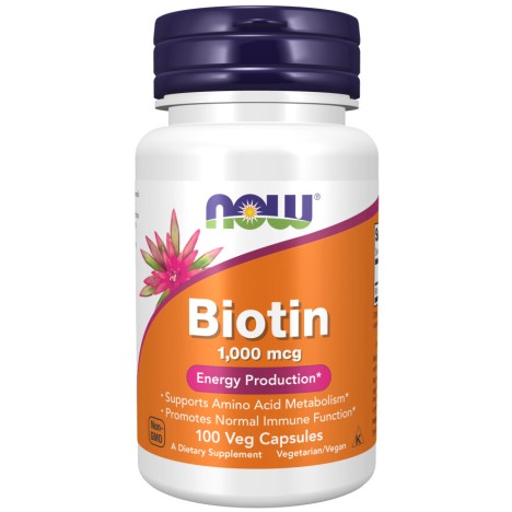 Biotina 1000 mcg – 100 Capsule vegetale – NOW Foods NOW Foods, Biotina 1000 mcg – 100 Capsule vegetale
