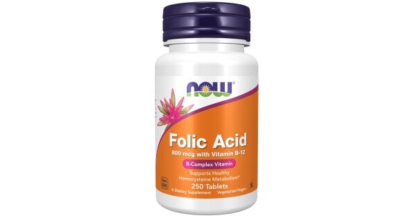 Acid Folic 800 mcg – 250 Tablete | NOW Foods
