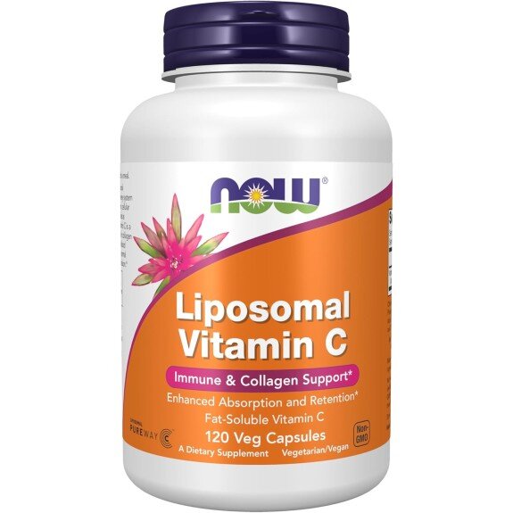 NOW Foods, Vitamina C lipozomala, 500mg - 120 Capsule vegetale NOW Foods, Vitamina C lipozomala, 500mg, pentru pentru susținerea sistemului imunitar și protecția antioxidantă