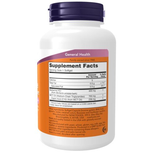 Berberine Glucose Support NOW Foods NOW Foods Berberine Glucose Support gelule moi