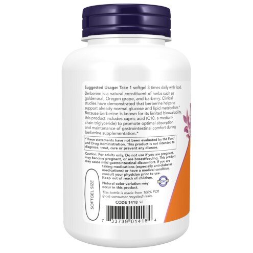 Berberine Glucose Support NOW Foods NOW Foods Berberine Glucose Support gelule moi