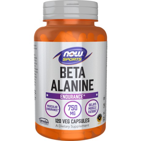 NOW Foods, Beta-Alanina 750mg, pentru pentru creșterea performanței fizice și reducerea oboselii musculare
