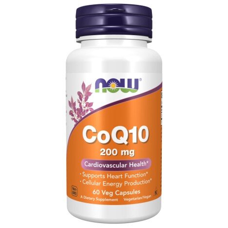 NOW Foods, Coenzima Q10 200mg - 60 Capsule NOW Foods, Coenzima Q10 200mg, pentru pentru susținerea sănătății cardiovasculare și a energiei celulare