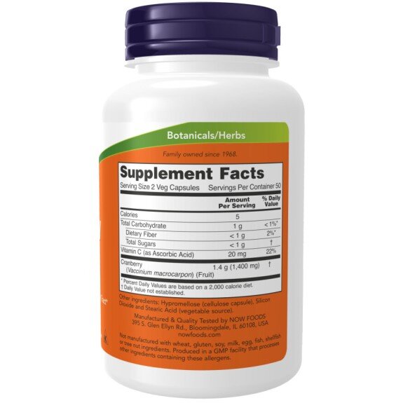 NOW Foods, Cranberry Caps, pentru pentru susținerea sănătății tractului urinar și protecția vezicii urinare