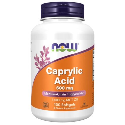 NOW Foods, Acid Caprilic 600mg, pentru pentru susținerea sănătății digestive și protecția sistemului imunitar